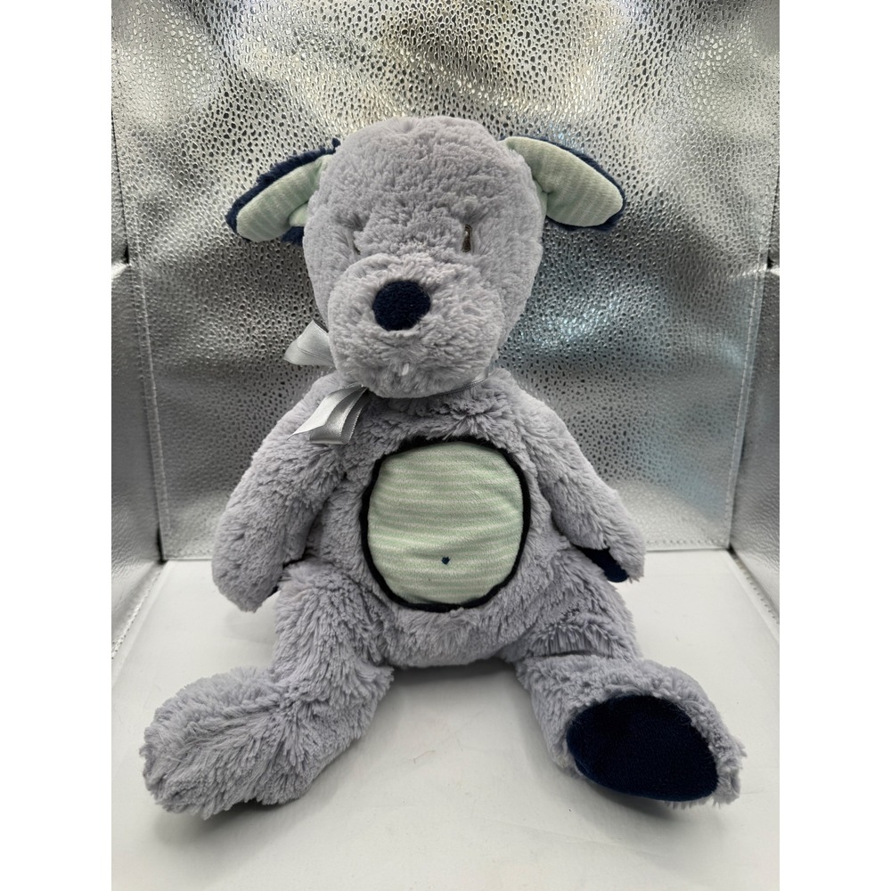 Douglas Baby Plush Dog Gray Puppy Stuffed‎ Animal Blue Ears Bow Tie